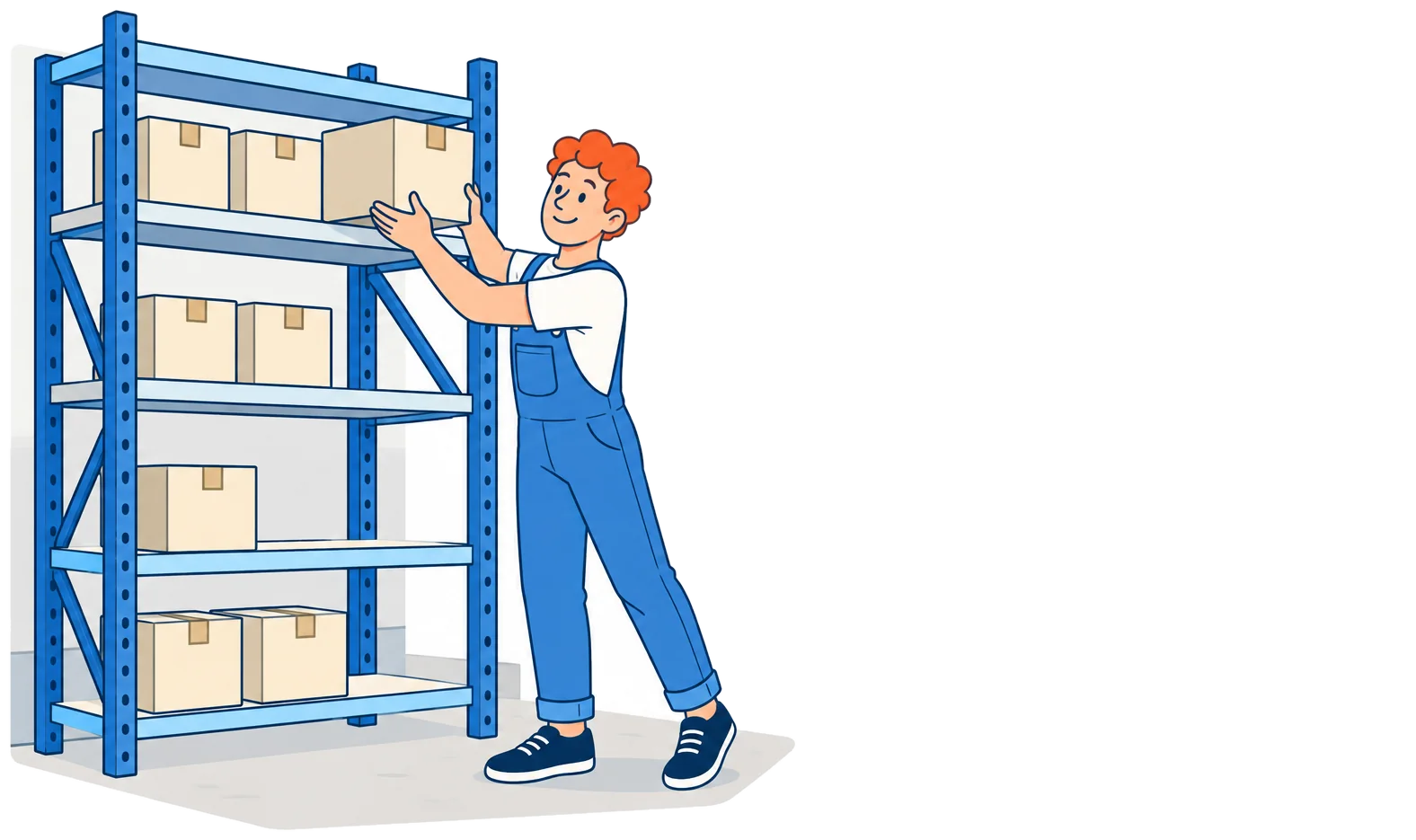 Продавец снимает короб со стеллажа: остаток в МоёмСкладе меняется с 5 на 4, и вслед за ним — на Ozon, Wildberries и Яндекс Маркете, обычно в пределах минуты